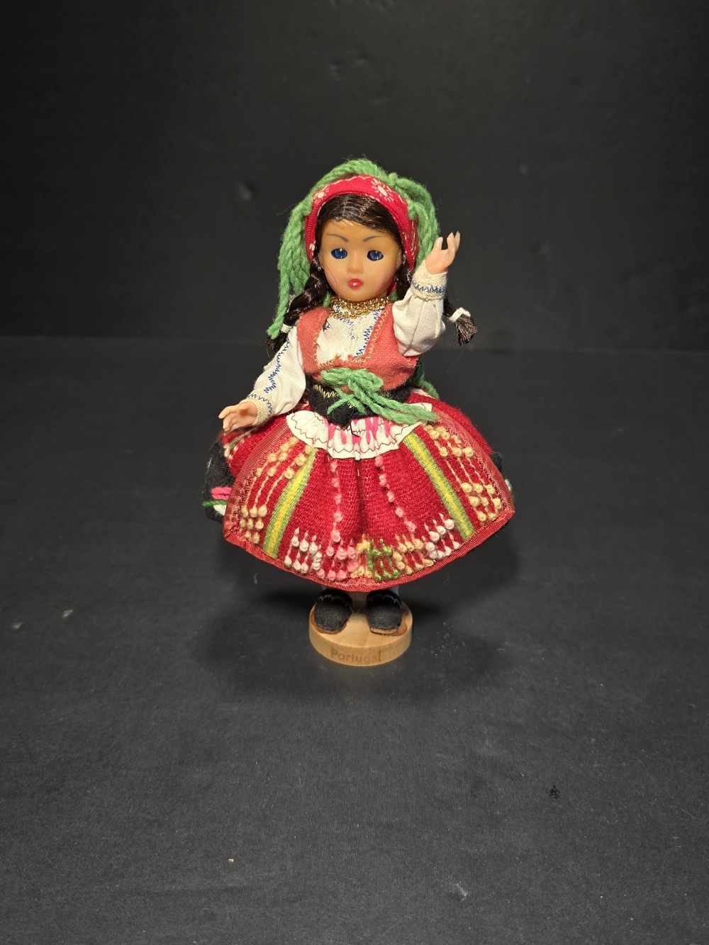 1950s-60s 5 inch Hard Plastic Souvenir Doll from Portugal Eyes Shut